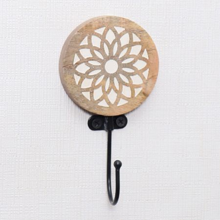 Geometric Pattern Brown Wooden Hooks for Hanging Coats